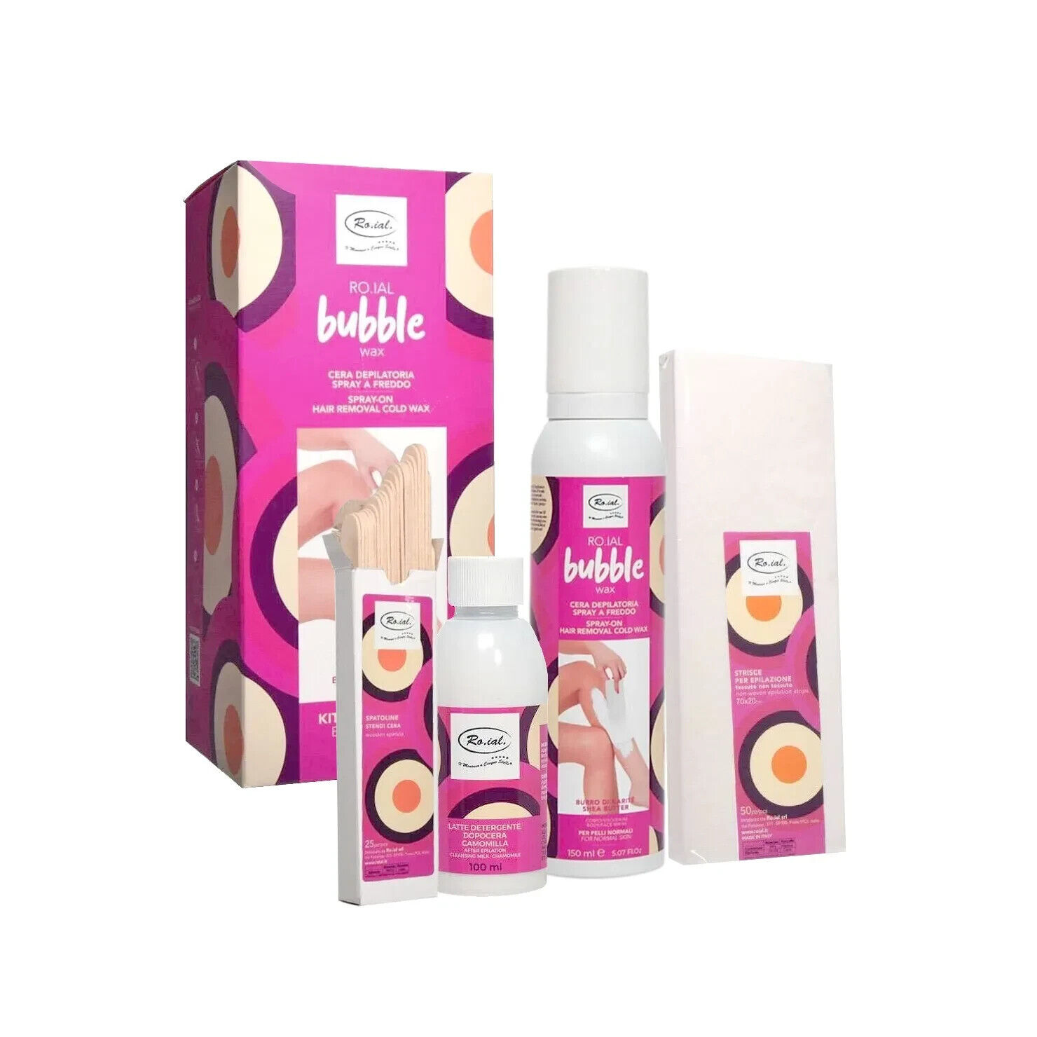 RO.IAL - Kit cera depilatoria mousse a freddo Bubble Wax NOVITA' 2024