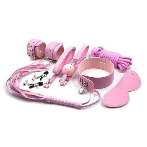 Top bondage kit set rosa morso gag ball manette pinze per capezzoli corda collar