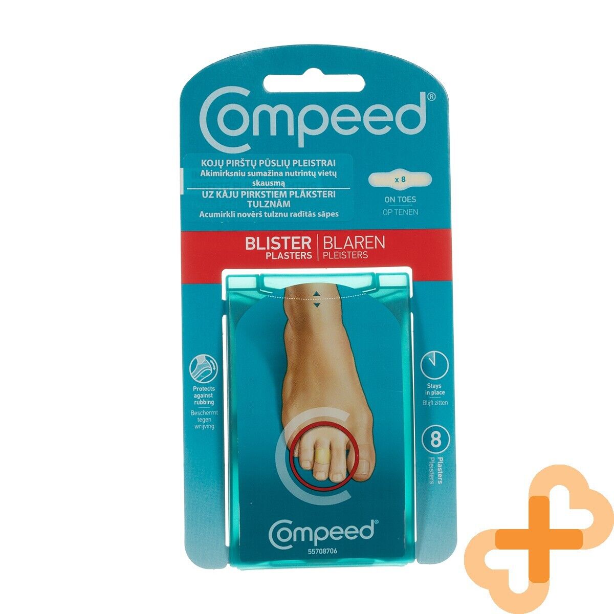 Patch in cerotti COMPEED Toe Blister 8 pezzi. Allevia il dolore rimane in pos...