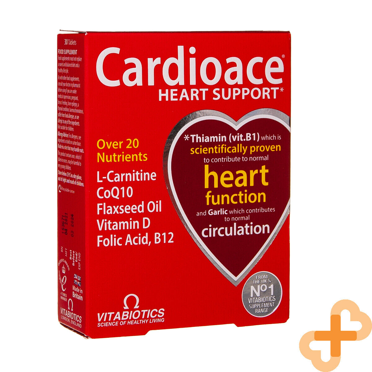 VITABIOTICS CARDIOACE Funzione Cuore 30 Compresse COQ10 Integratore di Vitami...