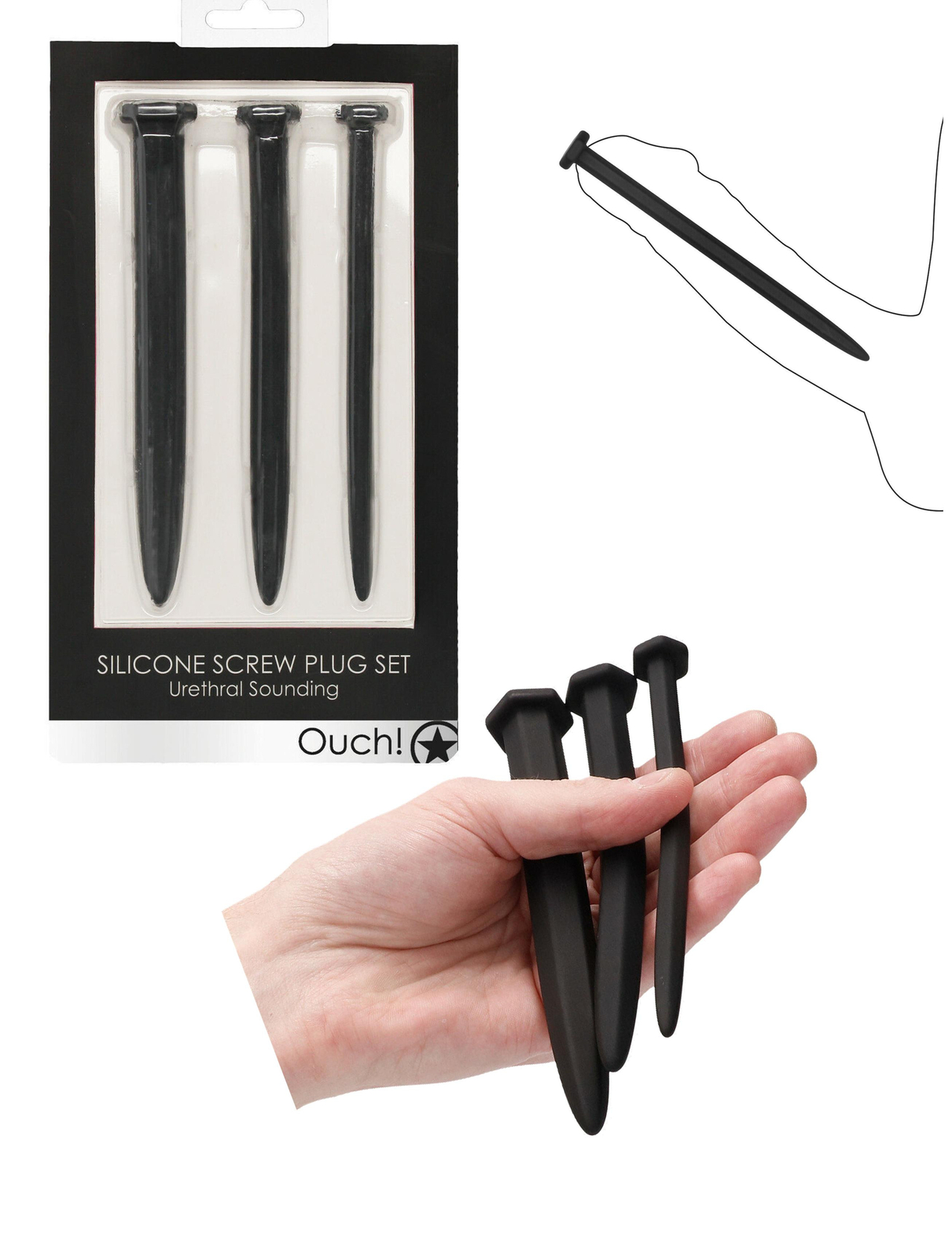 Kit plug uretrale in silicone sonda dilatatore set sex toys per pene sperm stop