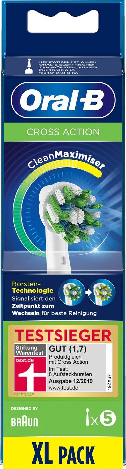 Oral-B Cross Action 5 Testine Di Ricambio. Prodotto Nuovo Sigillato, Originale.