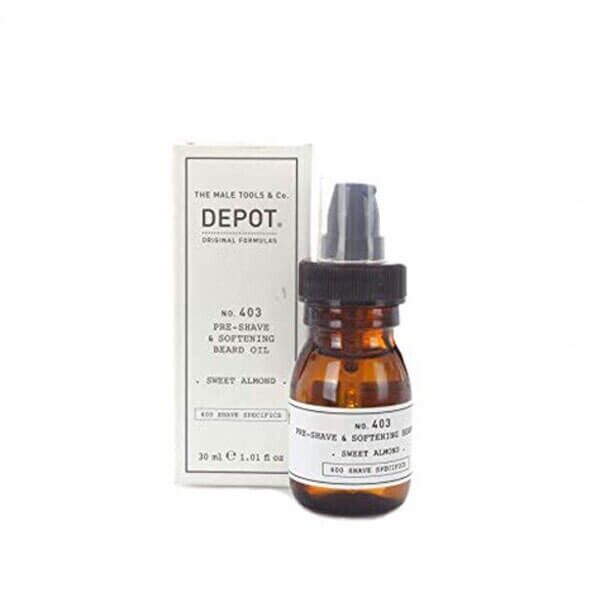 DEPOT - No. 403 PRE-SHAVE & SOFTENING BEARD OIL SWEET ALMOND (30ml) Olio pre-ras
