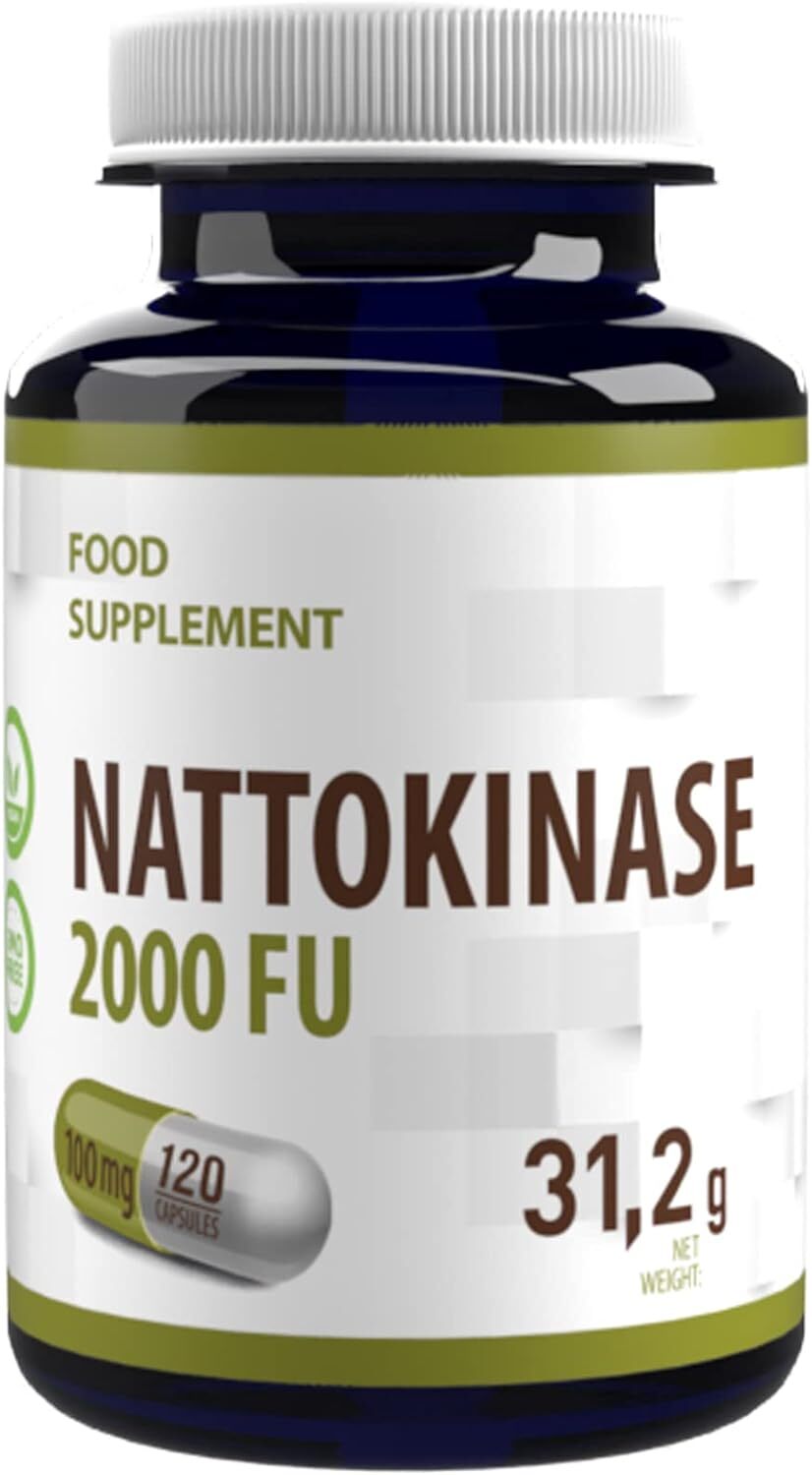 Nattokinase 120 vegan capsule da 100 mg ciascuna (20.000 FU/g) senza OGM