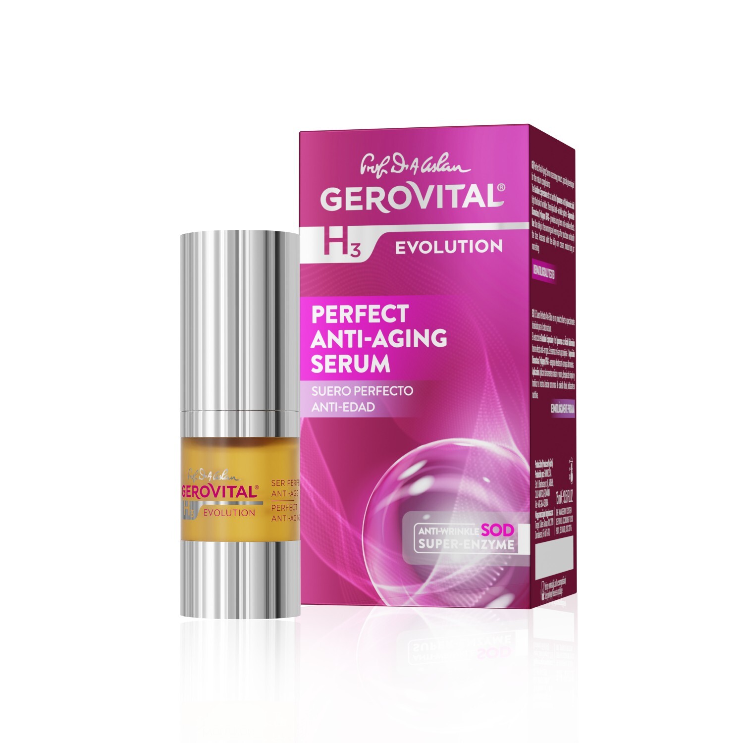 Siero Viso Antirughe con Effetti Antietà e Lifting, Gerovital H3 Evolution