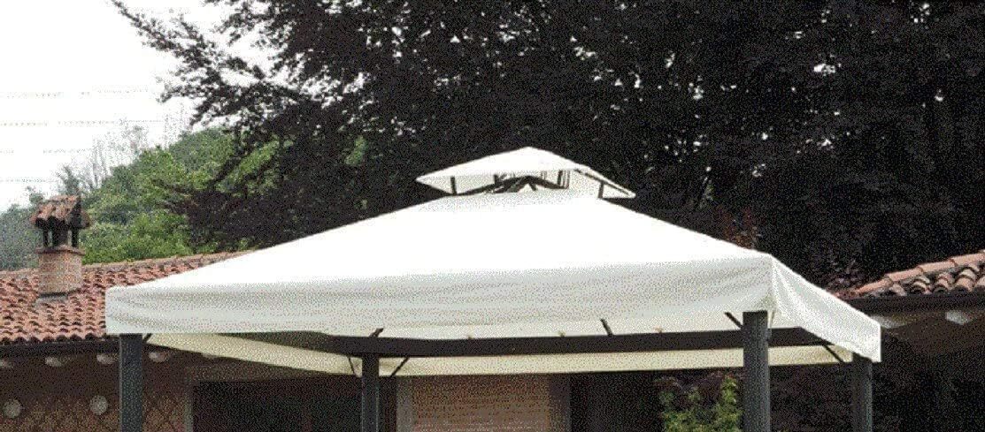 Top Telo Copertura di Ricambio per gazebo 3x3 MT con Airvent Originale Bianco