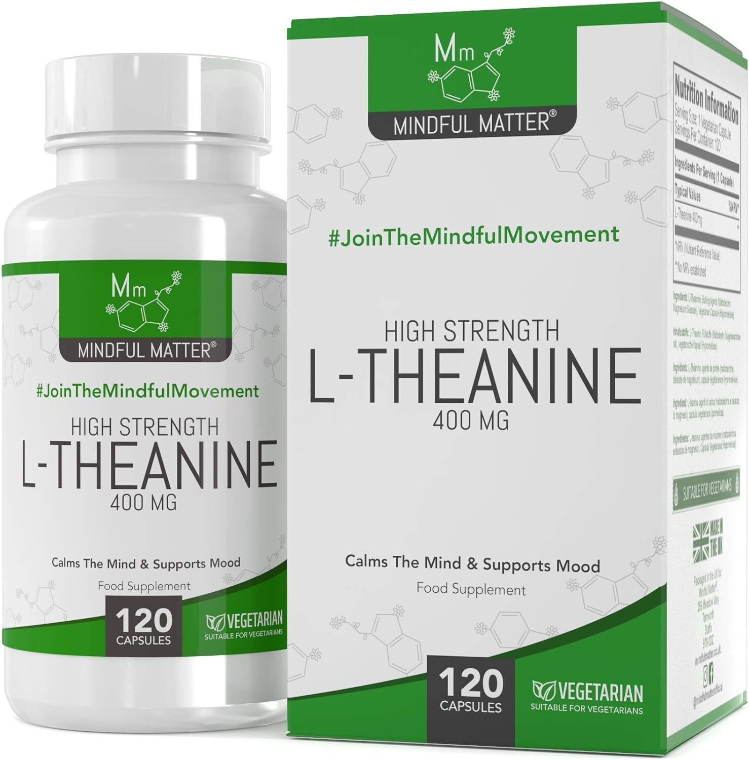 MM Teanina | 300mg di L Theanine per Dose | L-Teanina ad Alta Potenza 90 Capsule