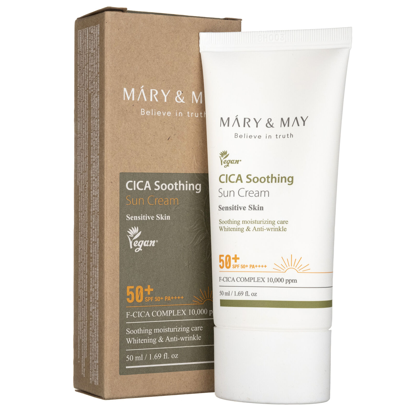 Mary&May CICA Crema solare lenitiva SPF50+, 50 ml