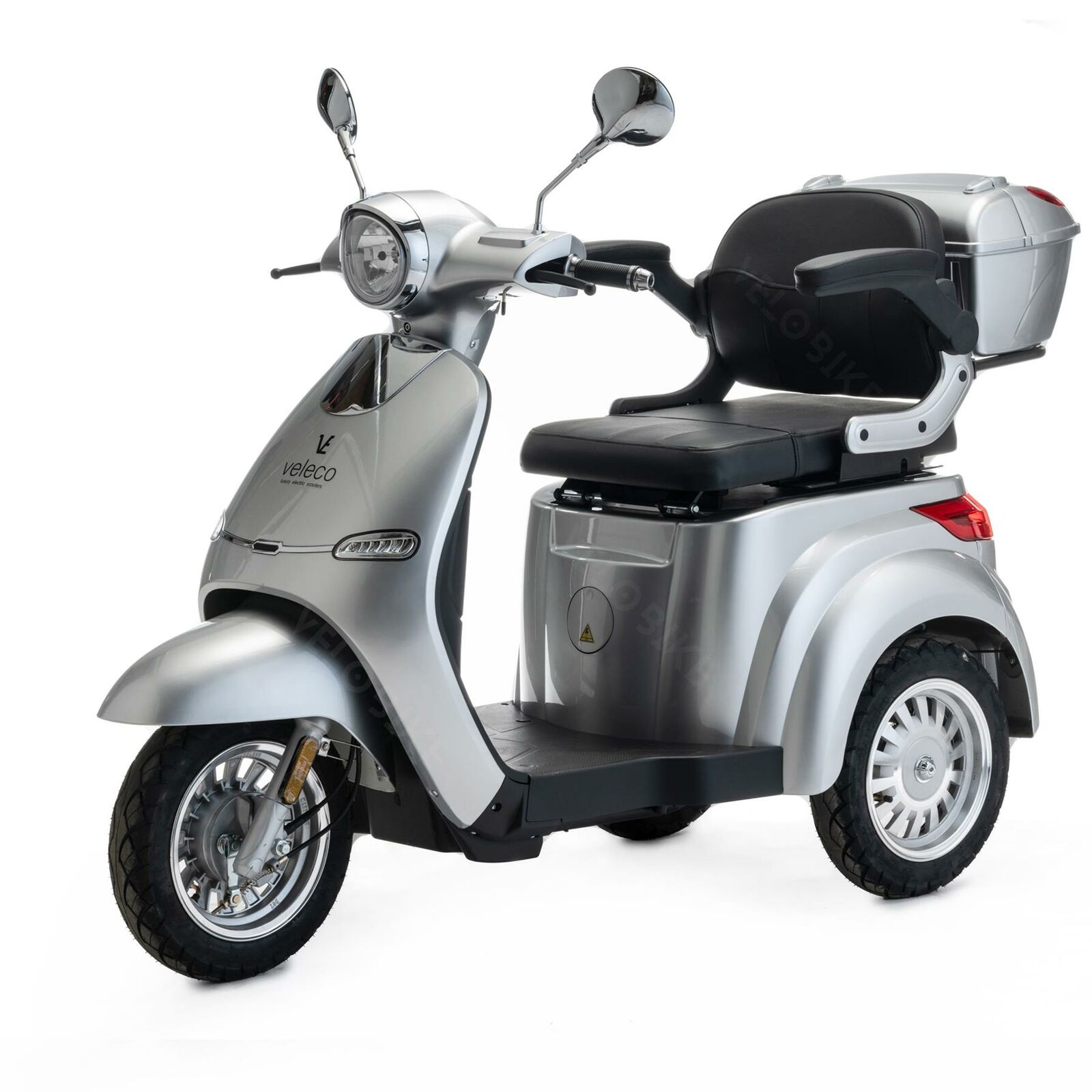 Scooter Elettrico 3 Ruote Disabili Anziani 12km/h 1000W VELECO CRISTAL ARGENTO
