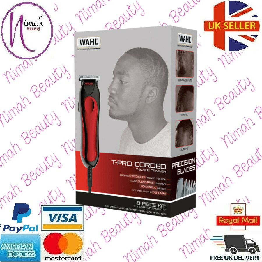 Wahl 9307-5317 T con Cavo Uomo Trimmer Kit, Bump Gratuito, 8 Pezzi Kit / Rosso