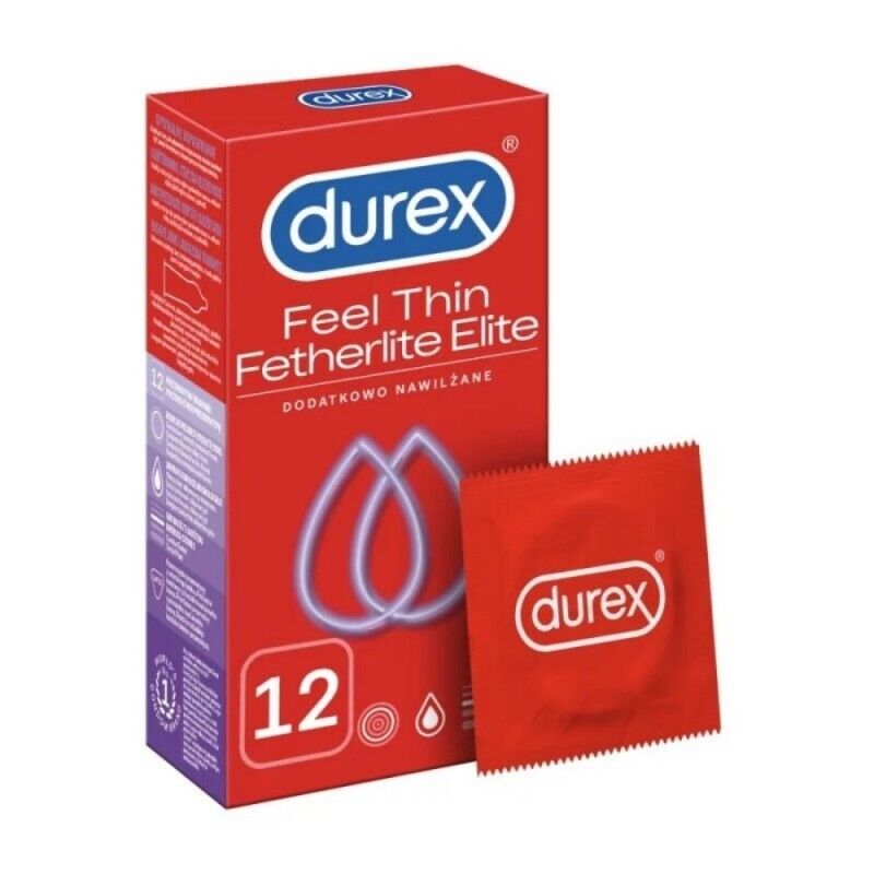 Durex Fetherlite Elite Preservativi sottili, 12 pezzi