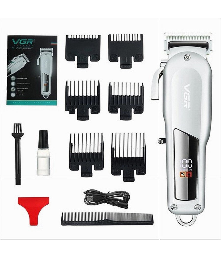 Tagliacapelli Professionale A Batteria Usb Elettrico Display Lcd Rasoio Vgr V-27