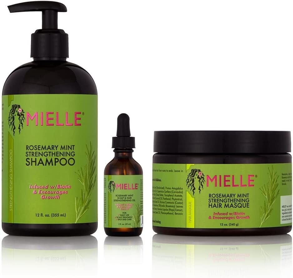 Mielle Organics Rosmarino Rafforzamento Shampoo & Maschera & Cute Olio Set