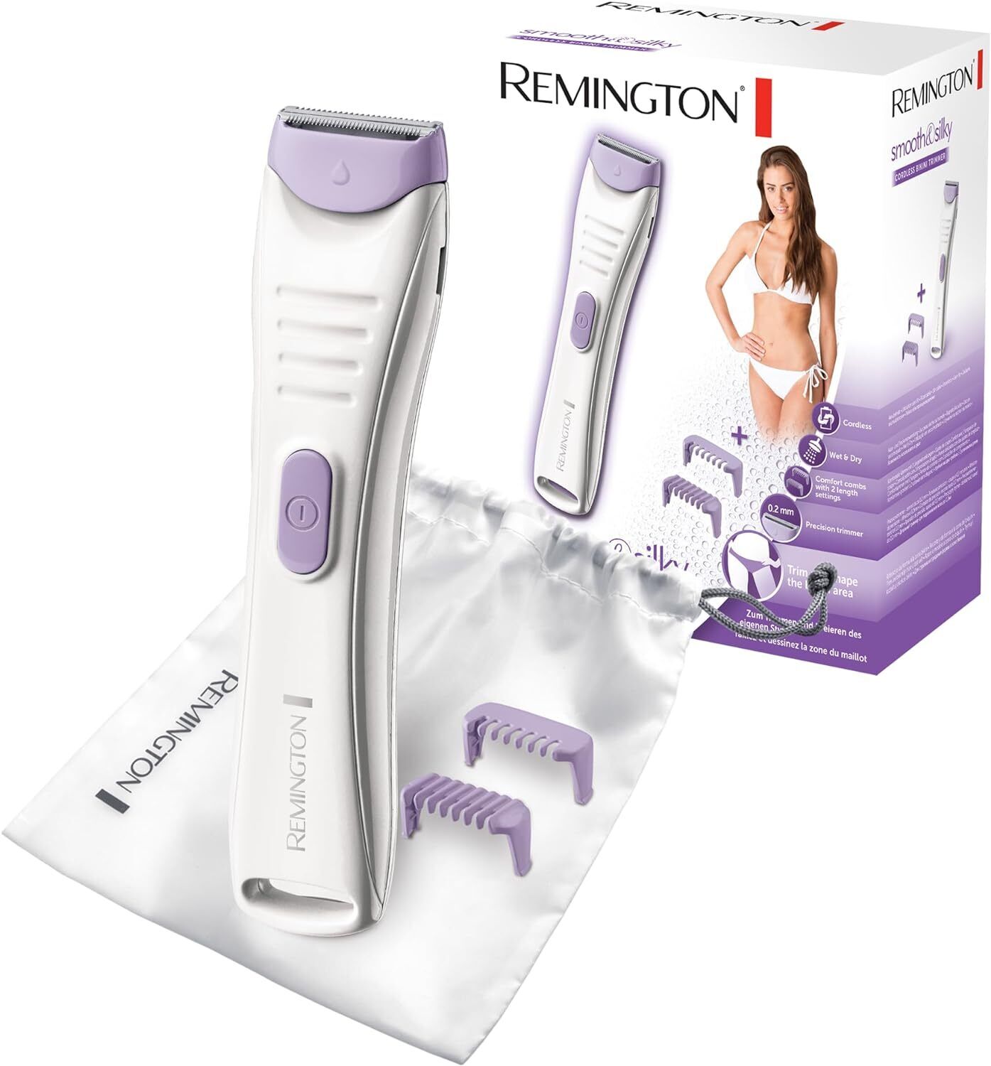 Remington Rifinitore Bikini Smooth & Silk, Ricaricabile, Compatto, Uso da...
