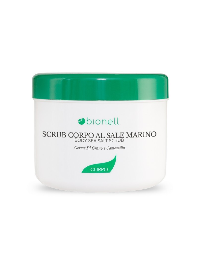 Scrub corpo al sale marino germe di grano e camomilla 500 ml Bionell 00477