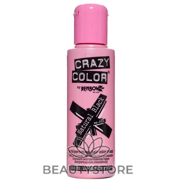 CRAZY COLOR SEMI-PERMANENT HAIR COLOR CREAM NATURAL BLACK 032