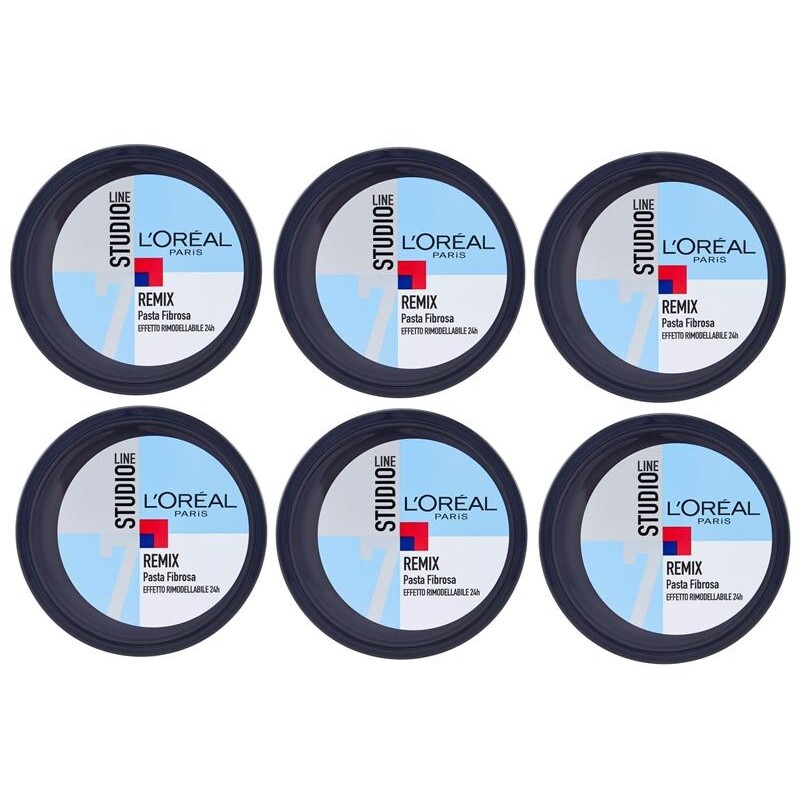 6 X STUDIO LINE PASTA REMIX FIBROSA MODELLANTE PER CAPELLI DA 150 ML