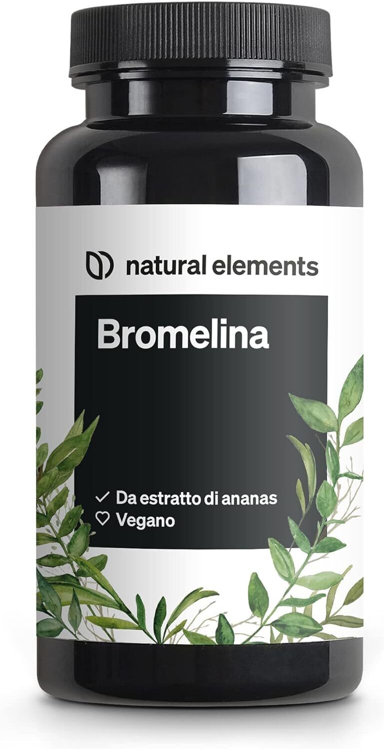 Natural Elements Integratore Alimentare Bromelina 400 mg 2500 GDU/g 90 capsule
