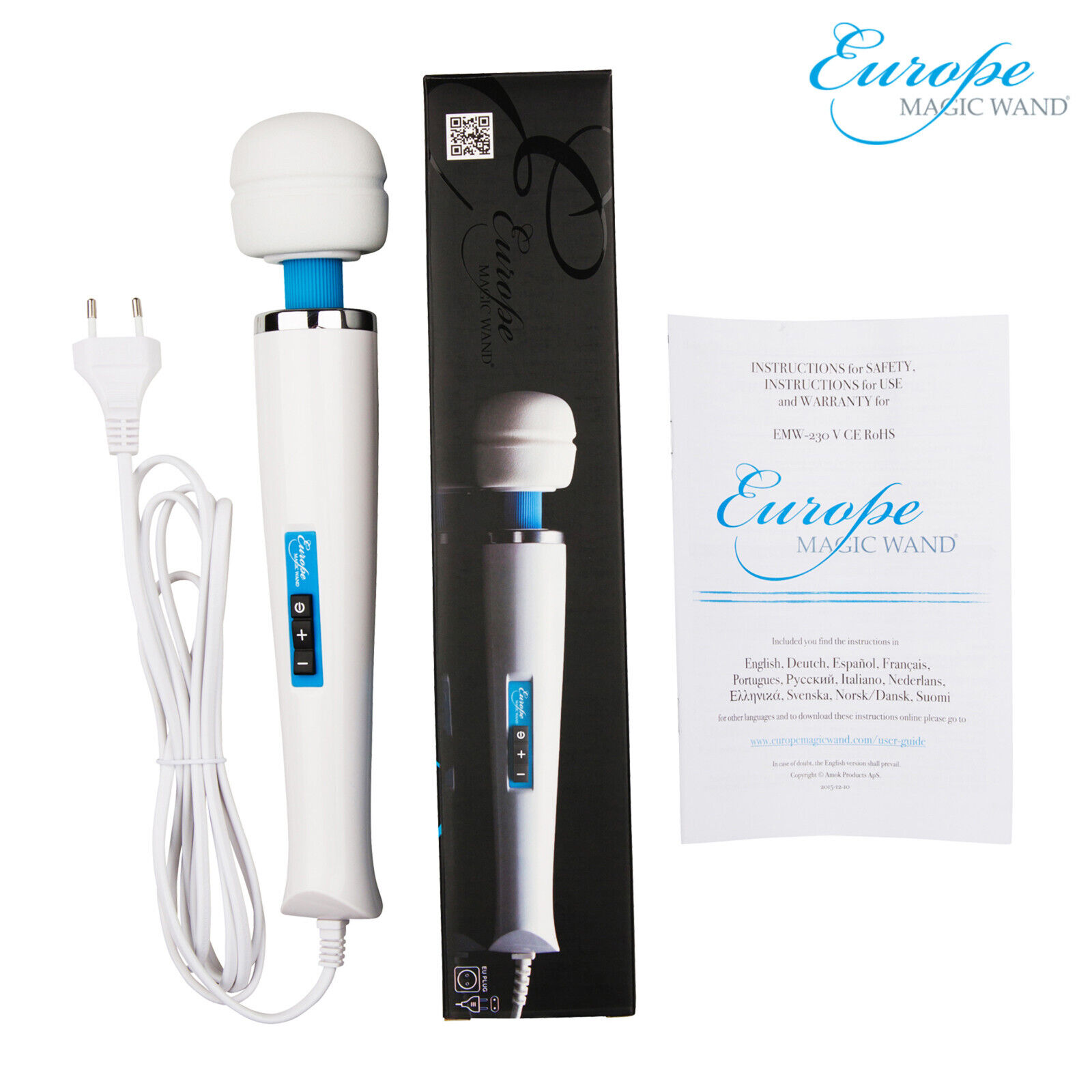 Europe Magic Wand Massager - Versatile Bacchetta da Massaggio Elettrico Bianco