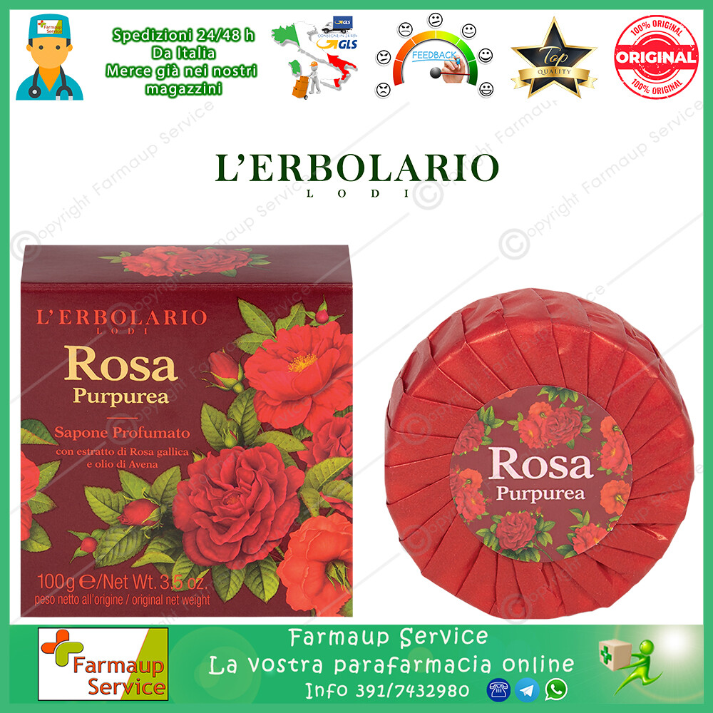 L' Erbolario Rosa Purpurea Sapone Profumato Con Estratto Olio Di Avena 100 g