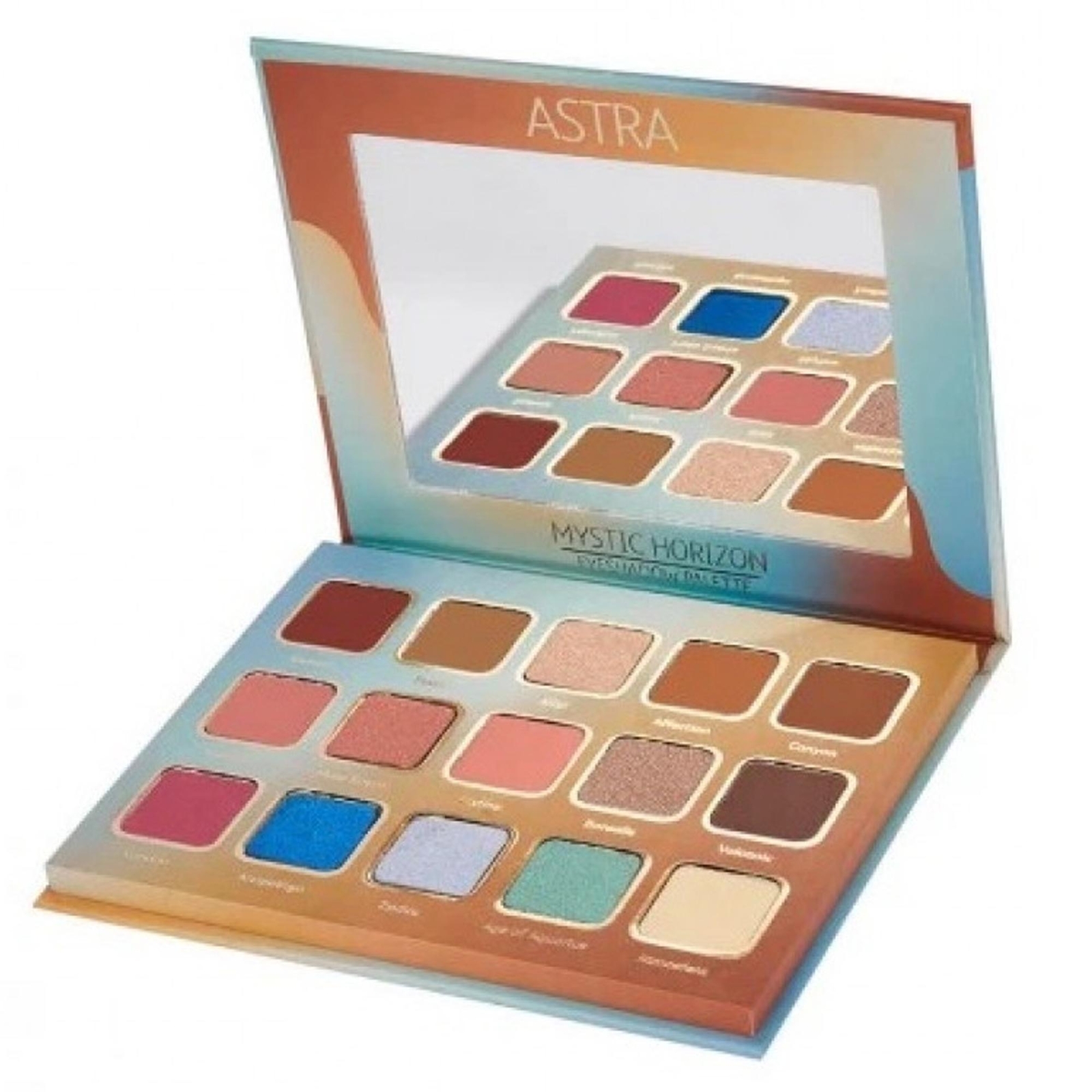 ASTRA MAKEUP MYSTIC HORIZON PALETTE OMBRETTI 15 TONALITÀ PIGMENTATE TRUCCO OCCHI