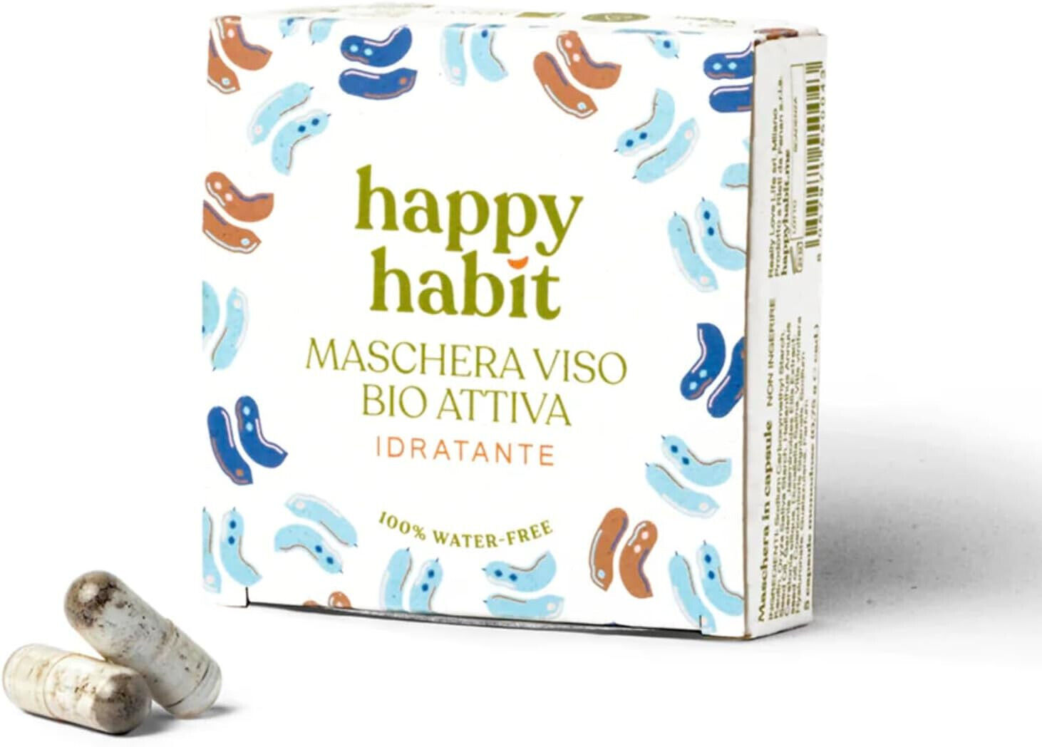 Happy Habit Maschera Viso in Polvere Bio Attiva Idratante Vegano 5 Capsule