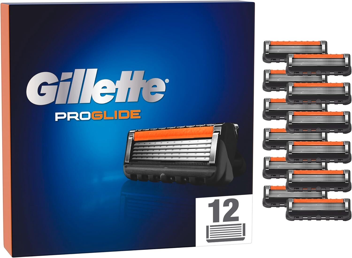Gillette Fusion 5 ProGlide, LAMETTE DA BARBA, per Rasoio manuale 12 lame
