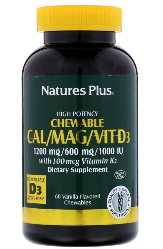 Cal/Mag/Vit D3 Vanilla Flavored (60 Chewable Tablets) - Nature's Plus € 72,07 /