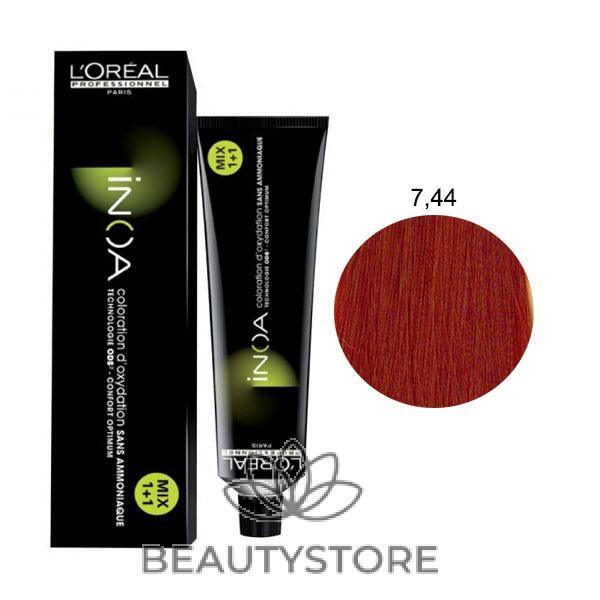 L'OREAL PROFESSIONNEL INOA BIONDO RAME PROFONDO 7,44