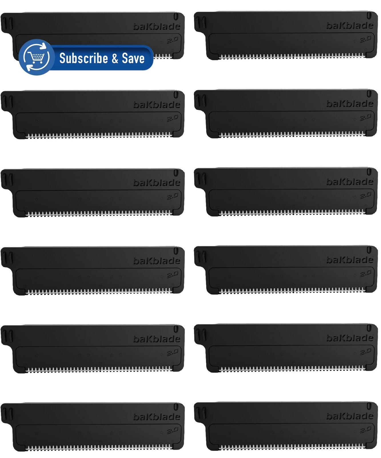 baKblade Cartucce di ricarica 2.0 per rasoio per capelli e corpo per (o3N)