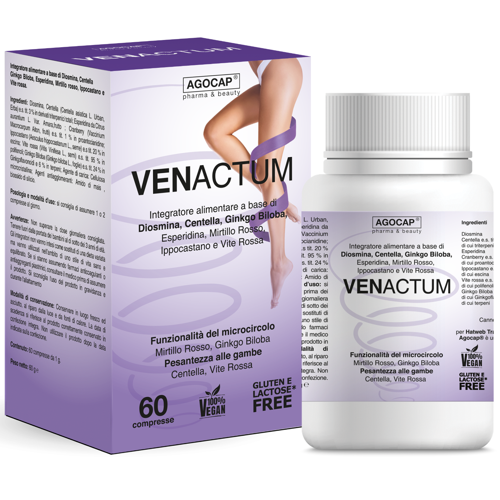 Venactum  Circolazione Gambe Microrcircolo  Diosmina, Esperidina, Mirtillo Rosso