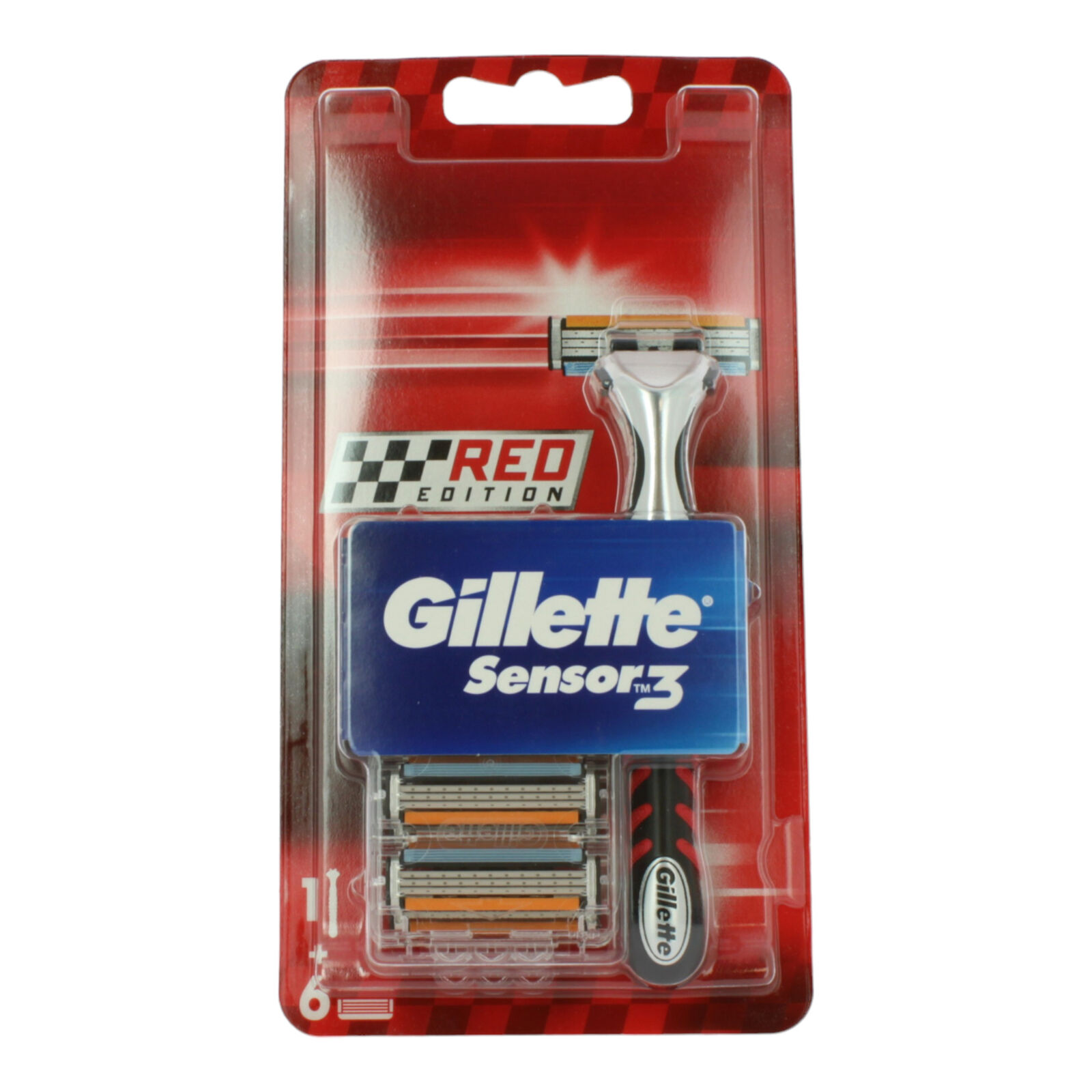GILLETTE SENSOR 3 RED EDITION RASOIO UOMO (+6 TESTINE)