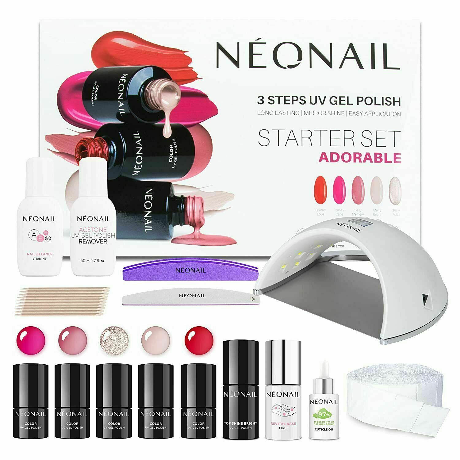 NeoNail Smart Set Premium Nagel Studio Starter 5x Colour UV smalto confezione...