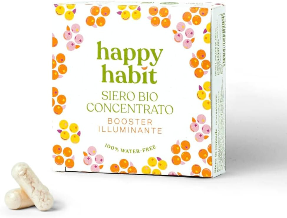 Happy Habit Siero Viso Booster Illuminante trattamento viso Vegano 5 Capsule