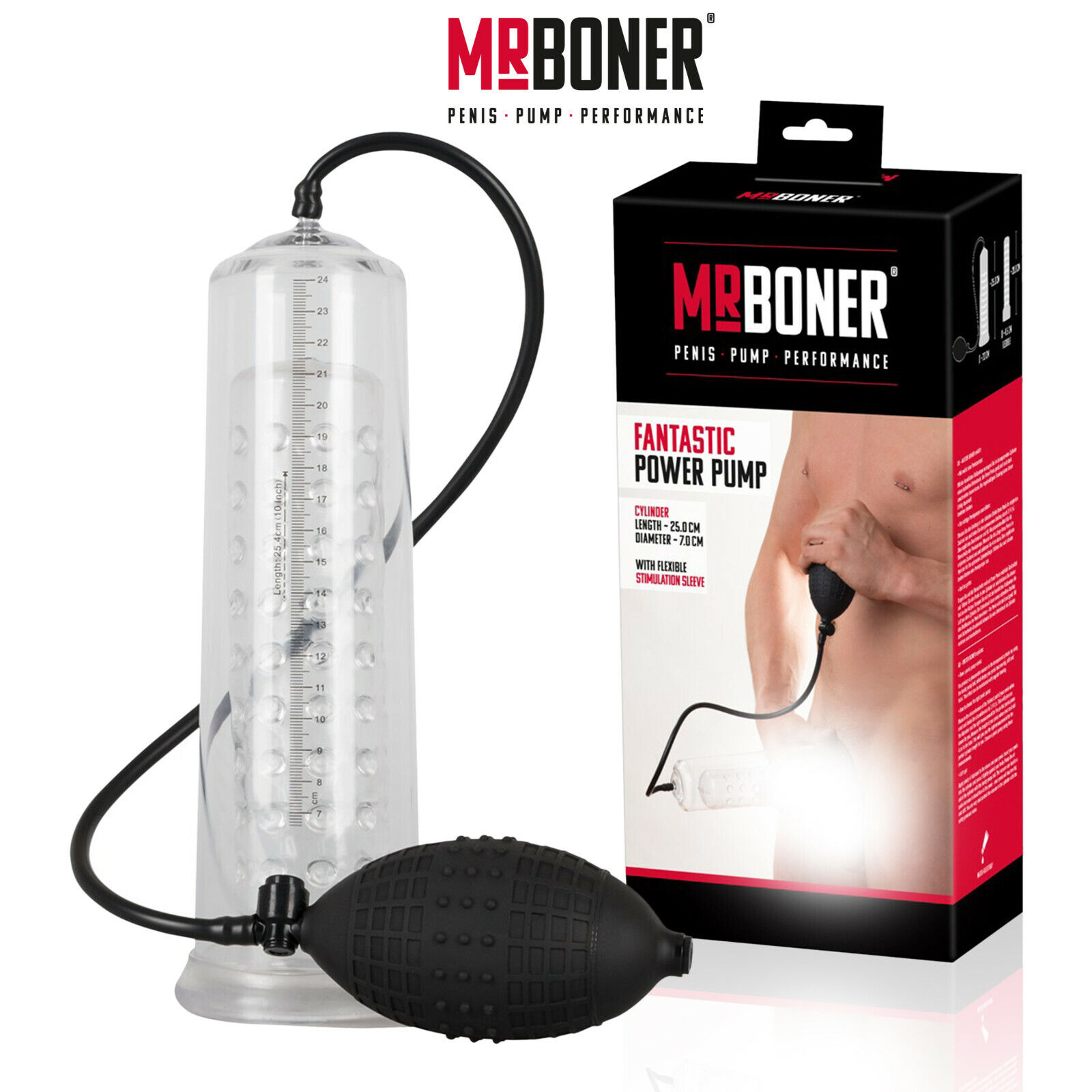 MR BONER Sviluppa Pene Pompa Fantastic Power Penis Pump Performance Enlarger Men