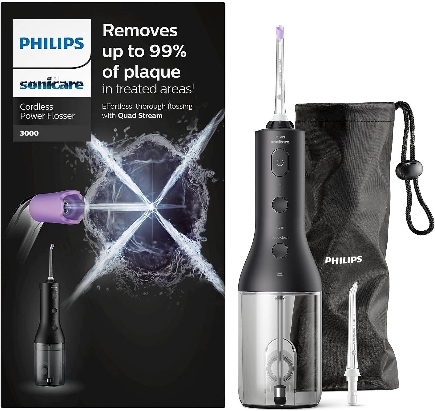 Philips Sonicare Irrigatore Orale Power Flosser 3000 cordless - Per Black
