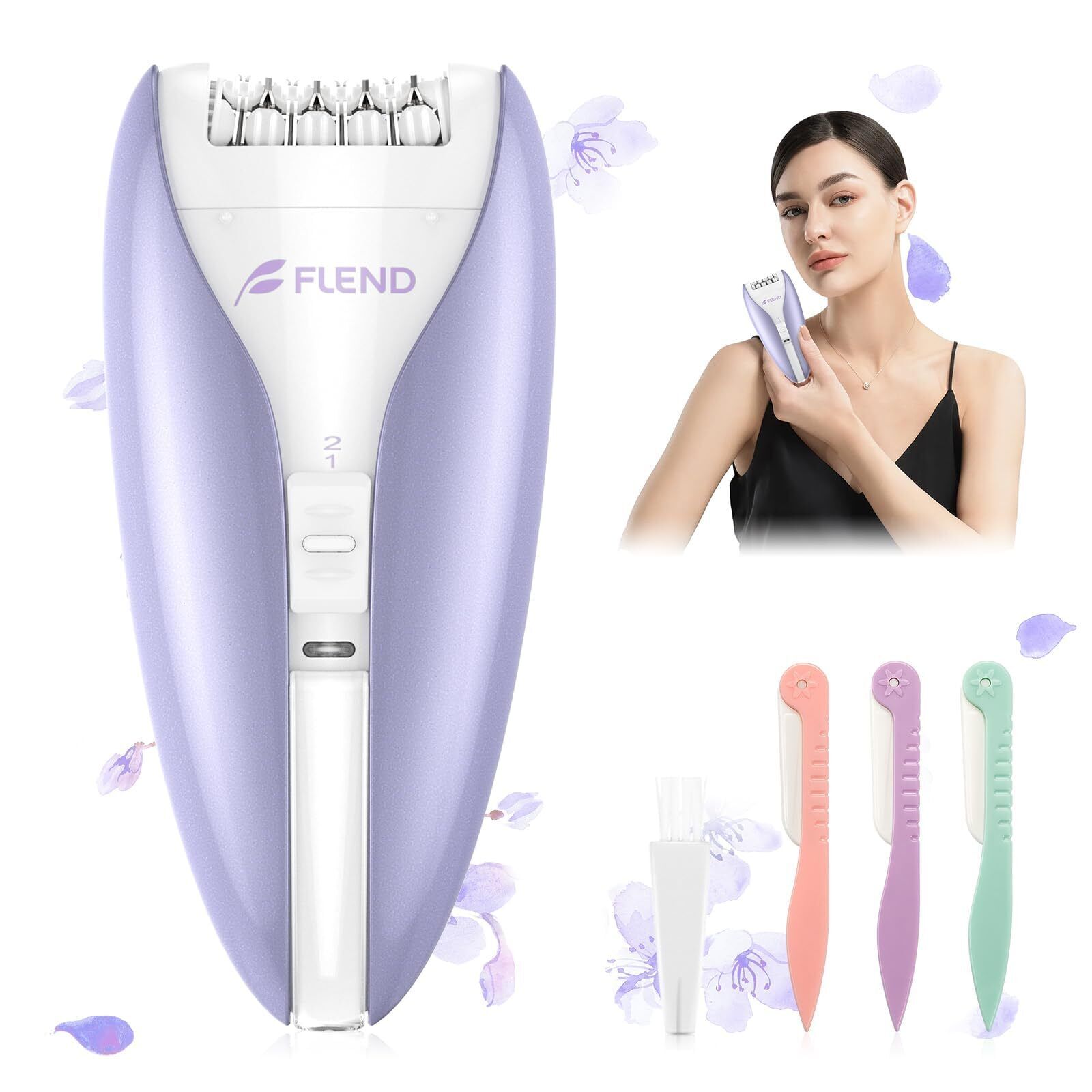 Epilatore, Silenzioso Epilatore per Donna, Elettrico Epilatore Viso a 2 (k1o)