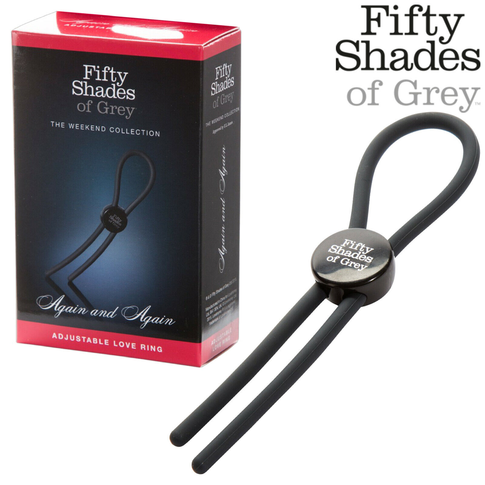 Fifty Shades of Grey Again and Again - Adjustable Cock Ring - Black Lasso FSOG