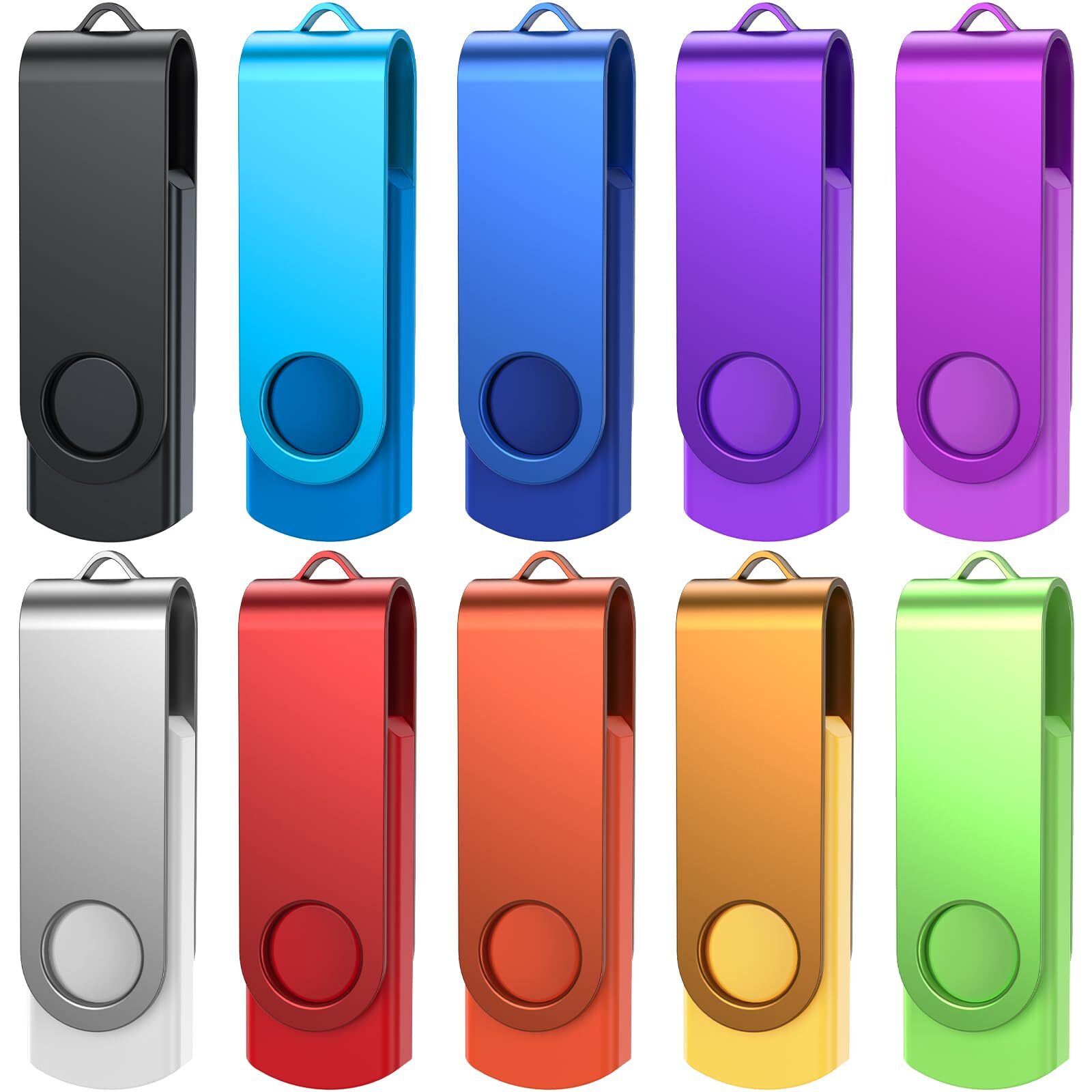 Chiavetta USB 2 GB, 10 Pezzi 2GB PenDrive Ruotare 2 Giga Chiavette