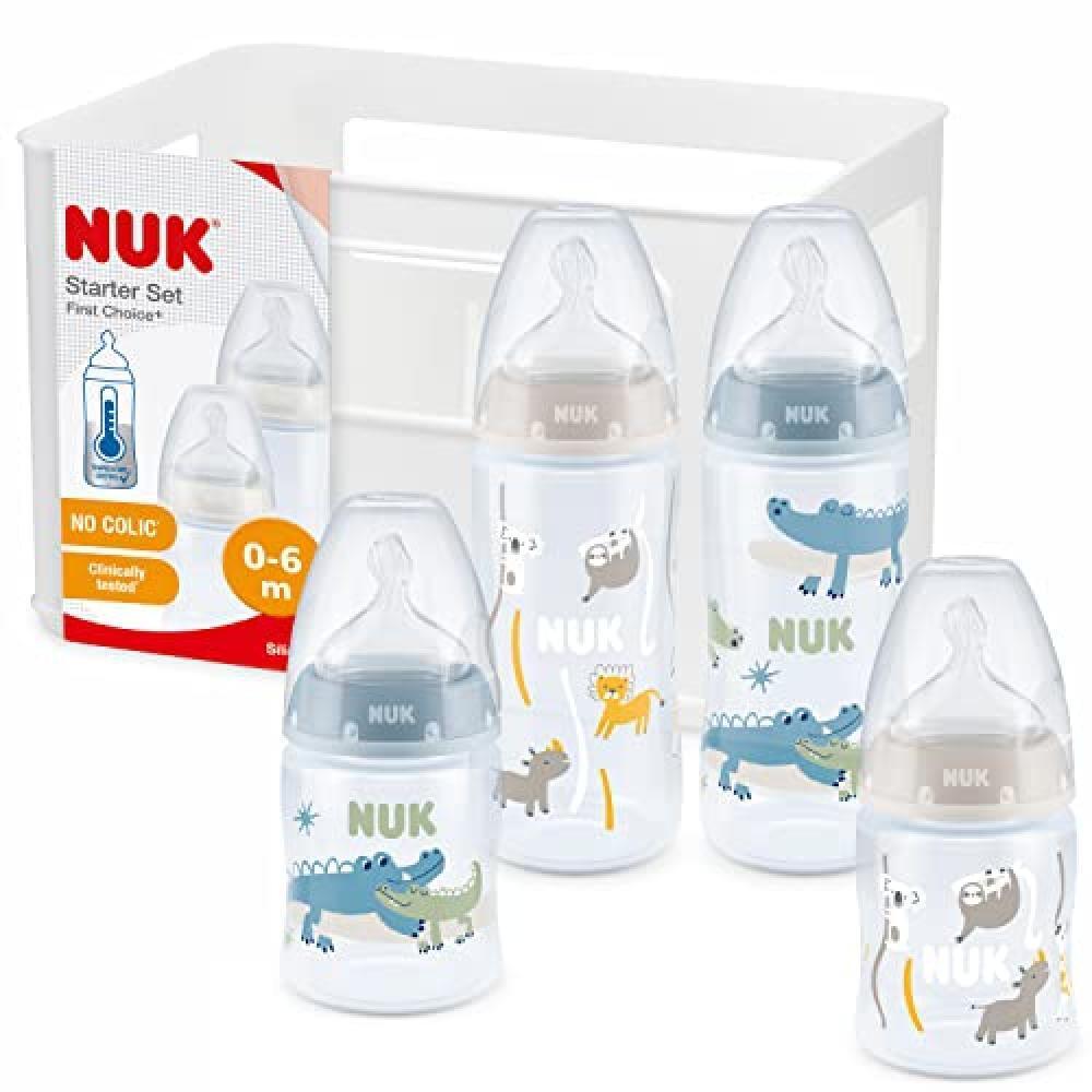 (TG. 2 x standard + 2 x piccoli biberon (blu)) NUK First Choice+ Biberon Starter