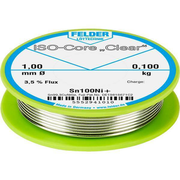 2226482 felder lttechnik iso-core clear sn100ni+ stagno per saldatura bobina