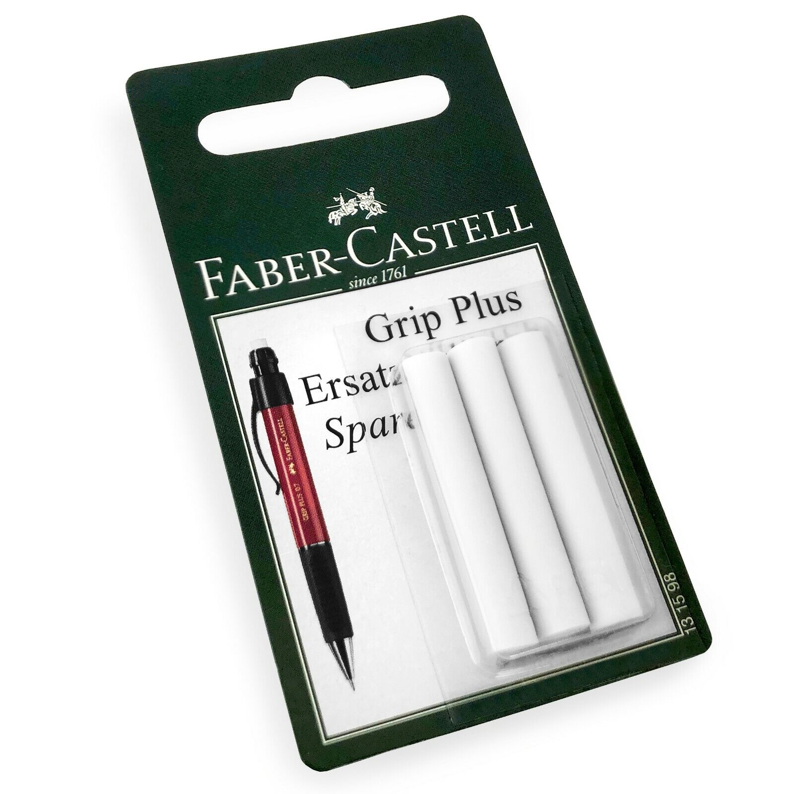 Faber-Castell Impugnatura Plus Gomma Ricarica - Bianco - Blister Confezione 3
