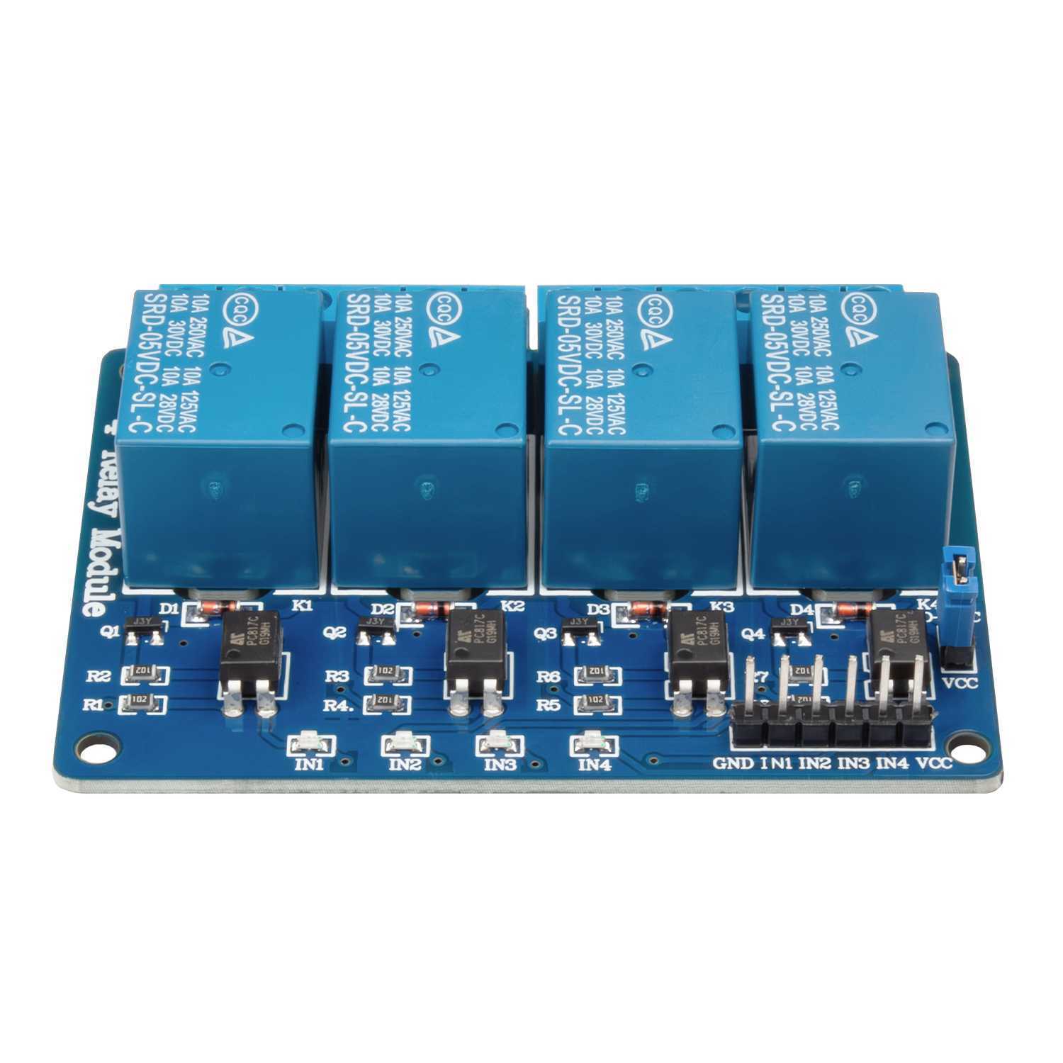 Modulo Rele 5V 10A 4 Canali Optocoupler Optoisolati per Elettronica Raspberry Pi