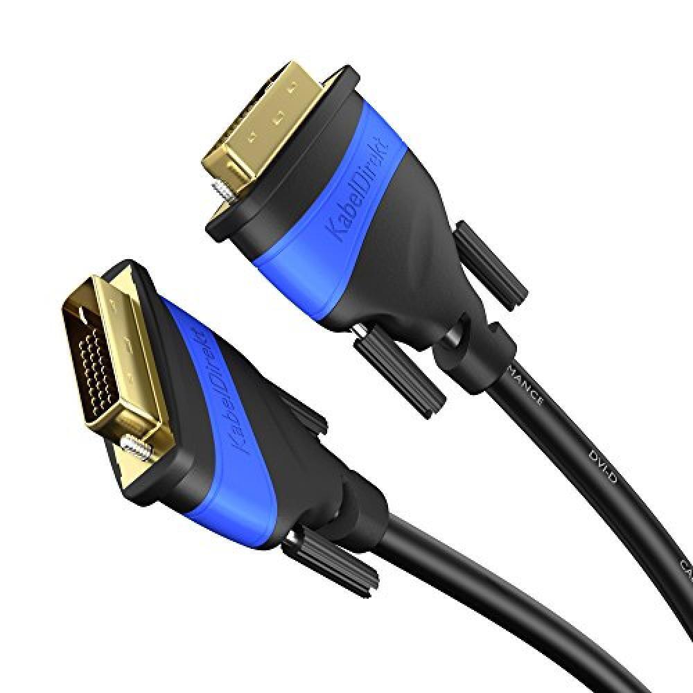 (TG. 2m) KabelDirekt 2m Cavo DVI Dual Link, (Dual Link DVI-D, 24+1 Pin, supporta
