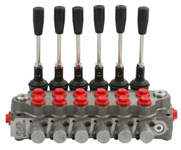 Distributore idraulico da 3/8 a 6 leve doppio effetto 40L
