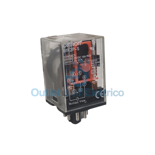 OMRON MK2PS230AC-11569 RELE' 2 SPDT, 10A 230VAC, OCTAL + PULSANTE DI PROVA
