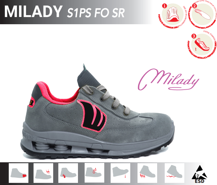 SCARPA ANTINFORTUNISTICA DA LAVORO SICUREZZA LEWER MILADY SCARPE BASSE S1PS n.38