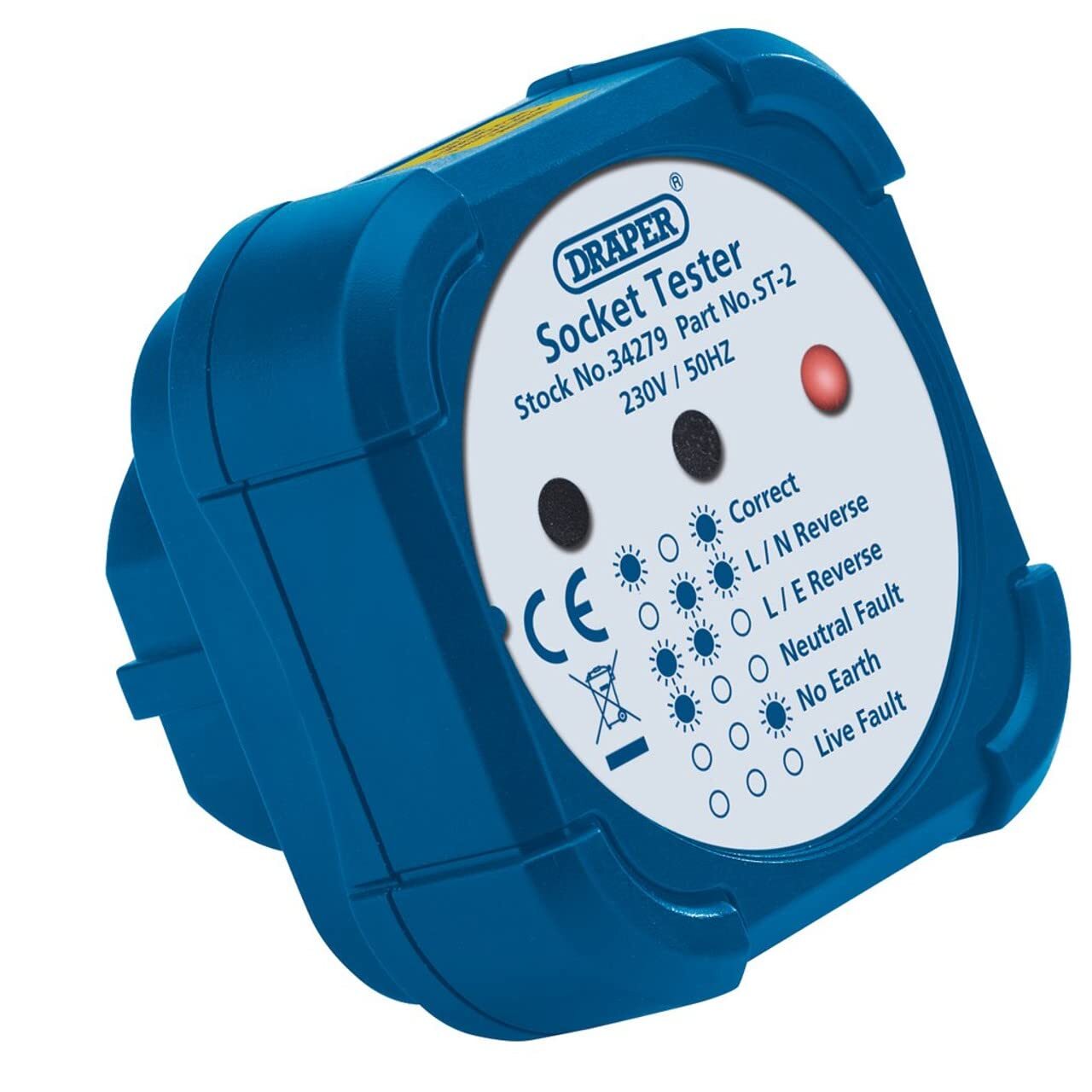Draper 34279 - Tester per prese, 13A (r8S)