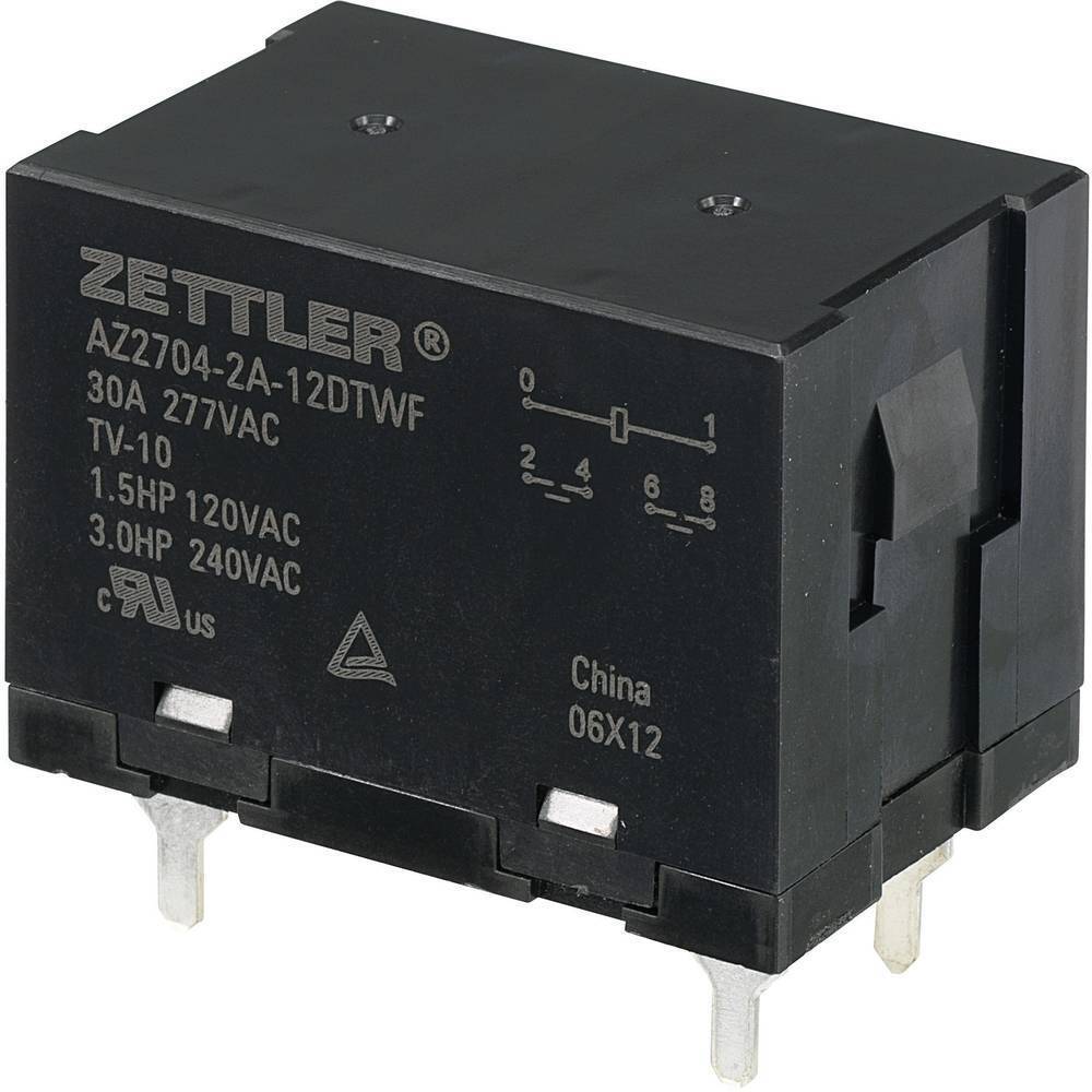 Zettler Electronics AZ2704-2A-12DTWF Relè per PCB 12 V/DC 30 A 2 NA 1 pz.