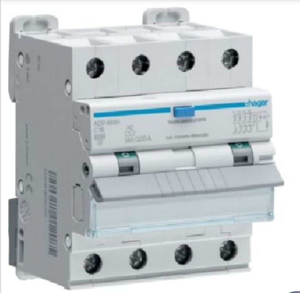 DIFF MAGN 4P 30MA AC 16A 6KA C 4M   HAGER.                 cod. ADP466H